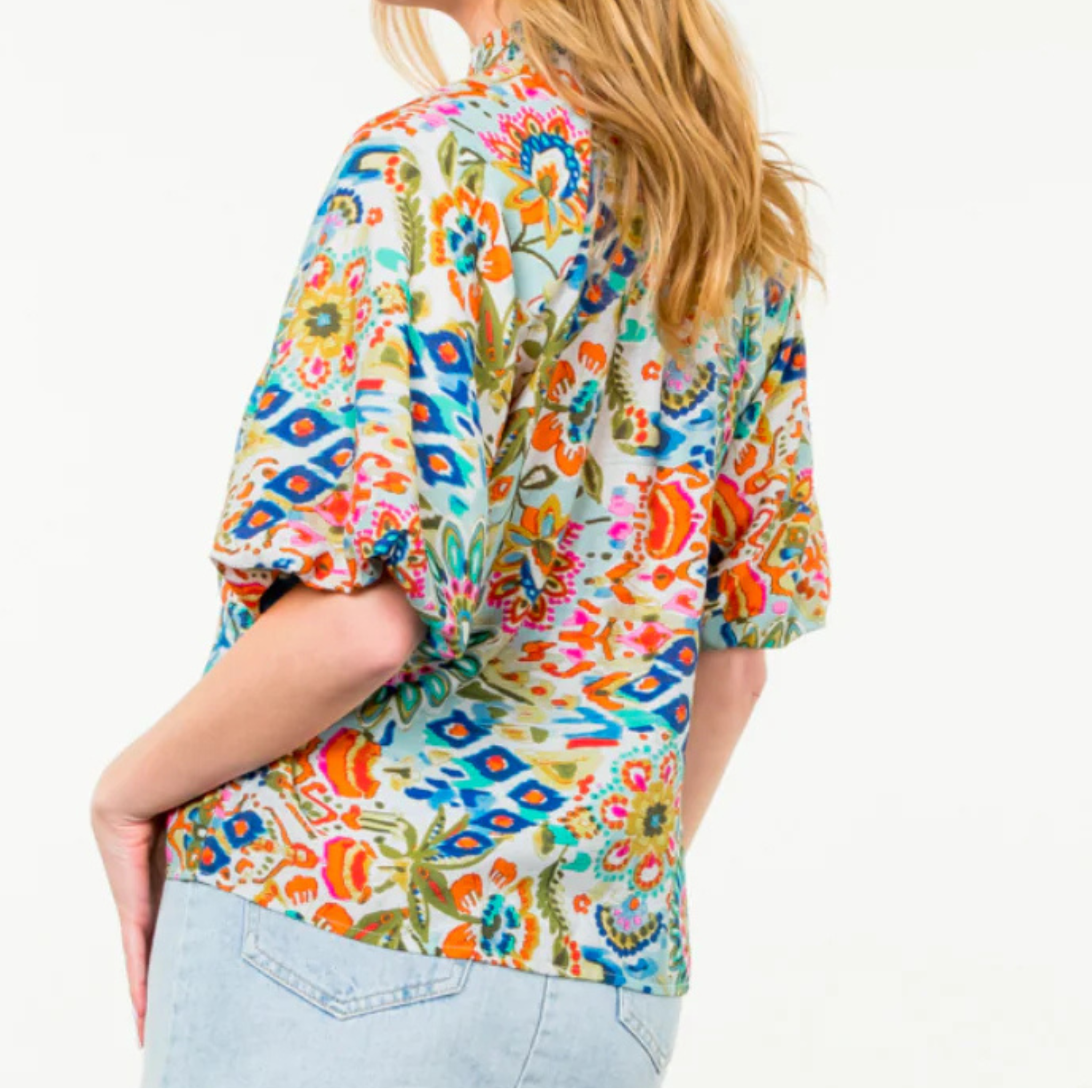 Puff Sleeve Floral Top