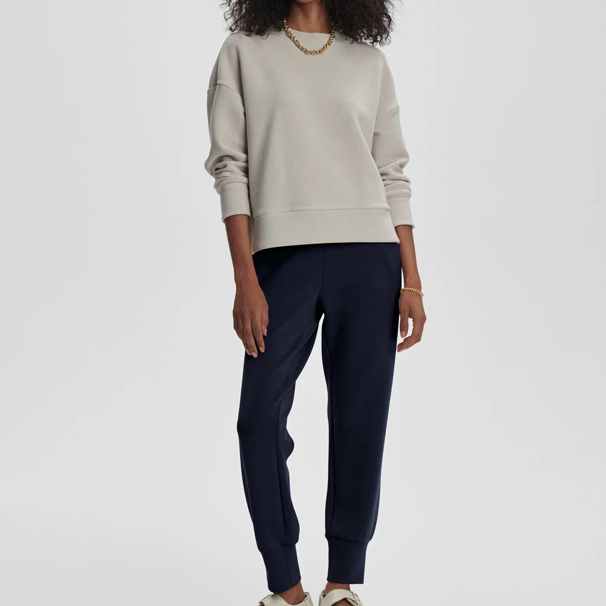Addelyn Sweat Top | Silver Grey