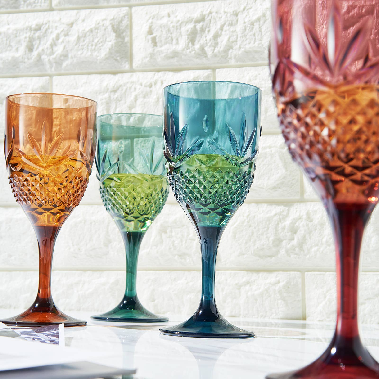 Unbreakable Acrylic Colored Wine Glasses