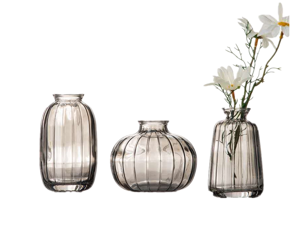 Pleated Glass Bud Vase (3 Style Options)