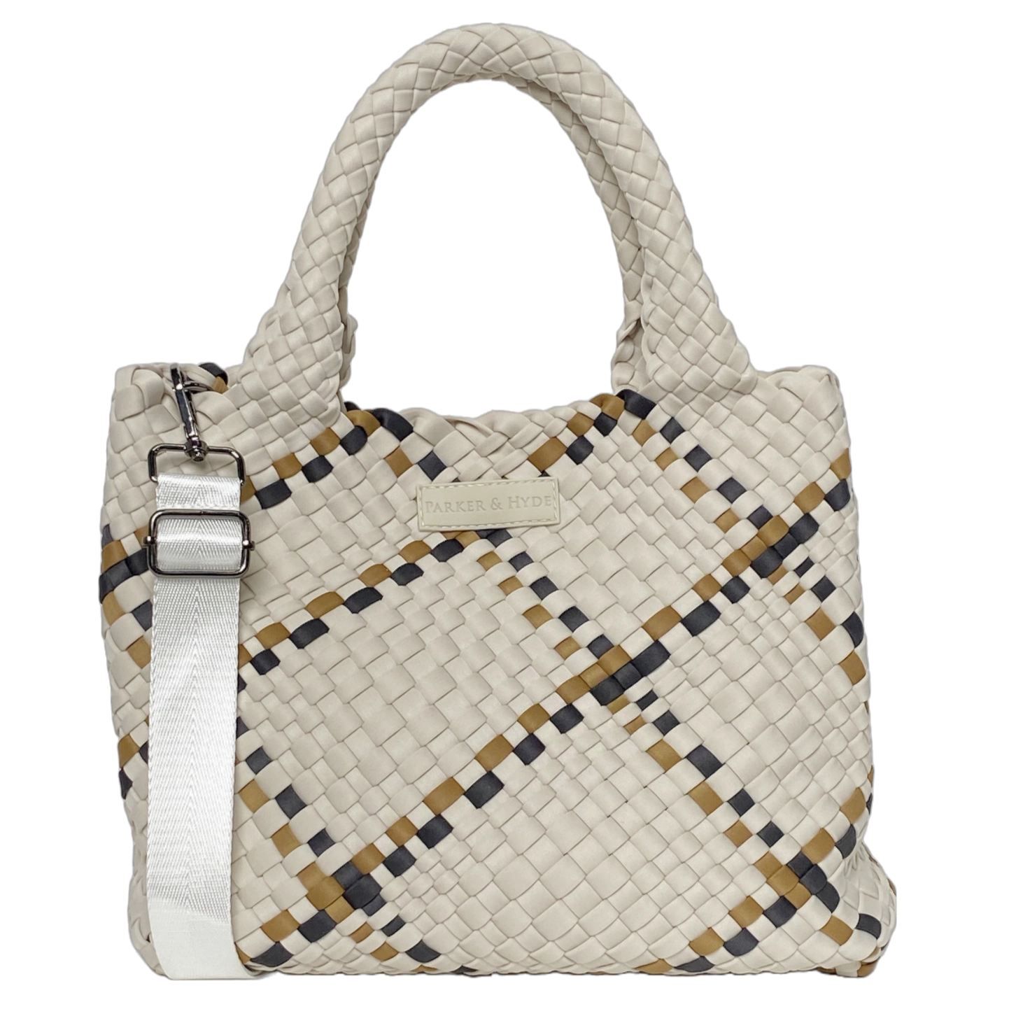 Bone & Camel Woven Tote