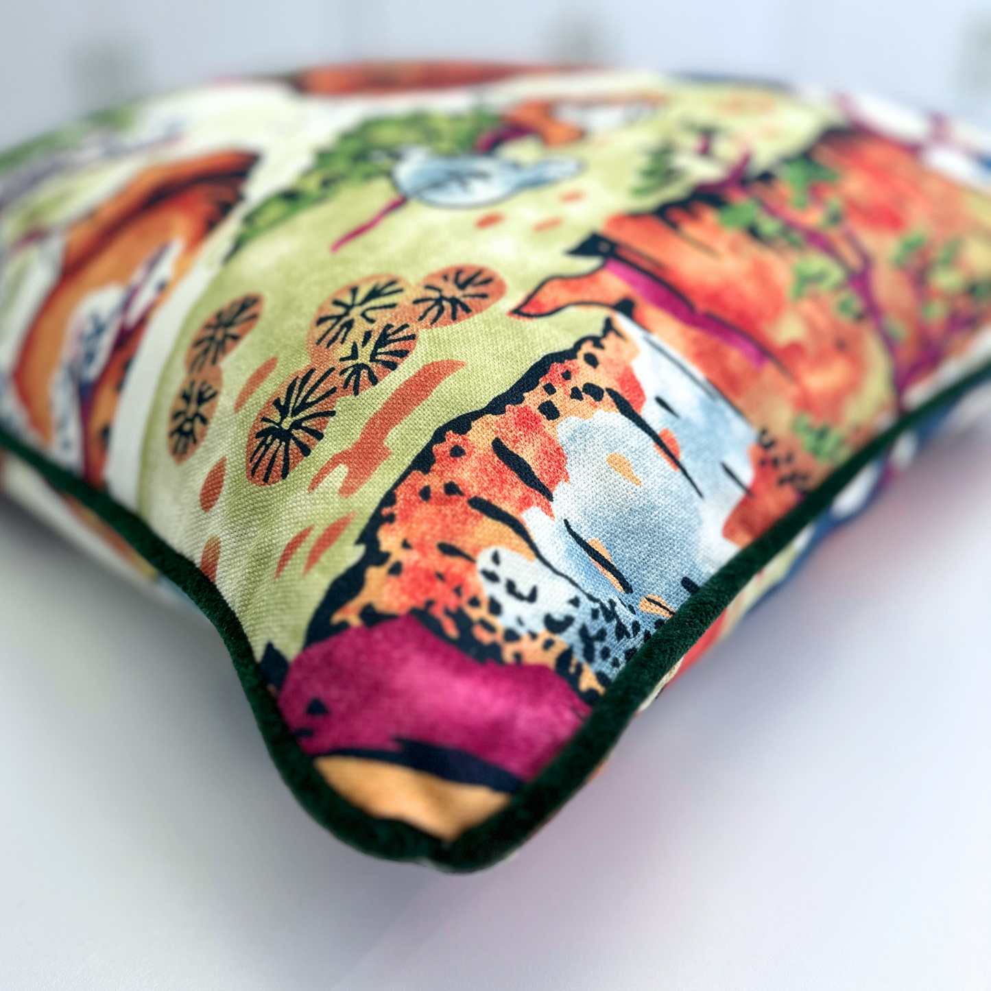 Asian Scenic Pillow | 22"x22"