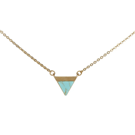 Turquoise Triangle Charm Necklace