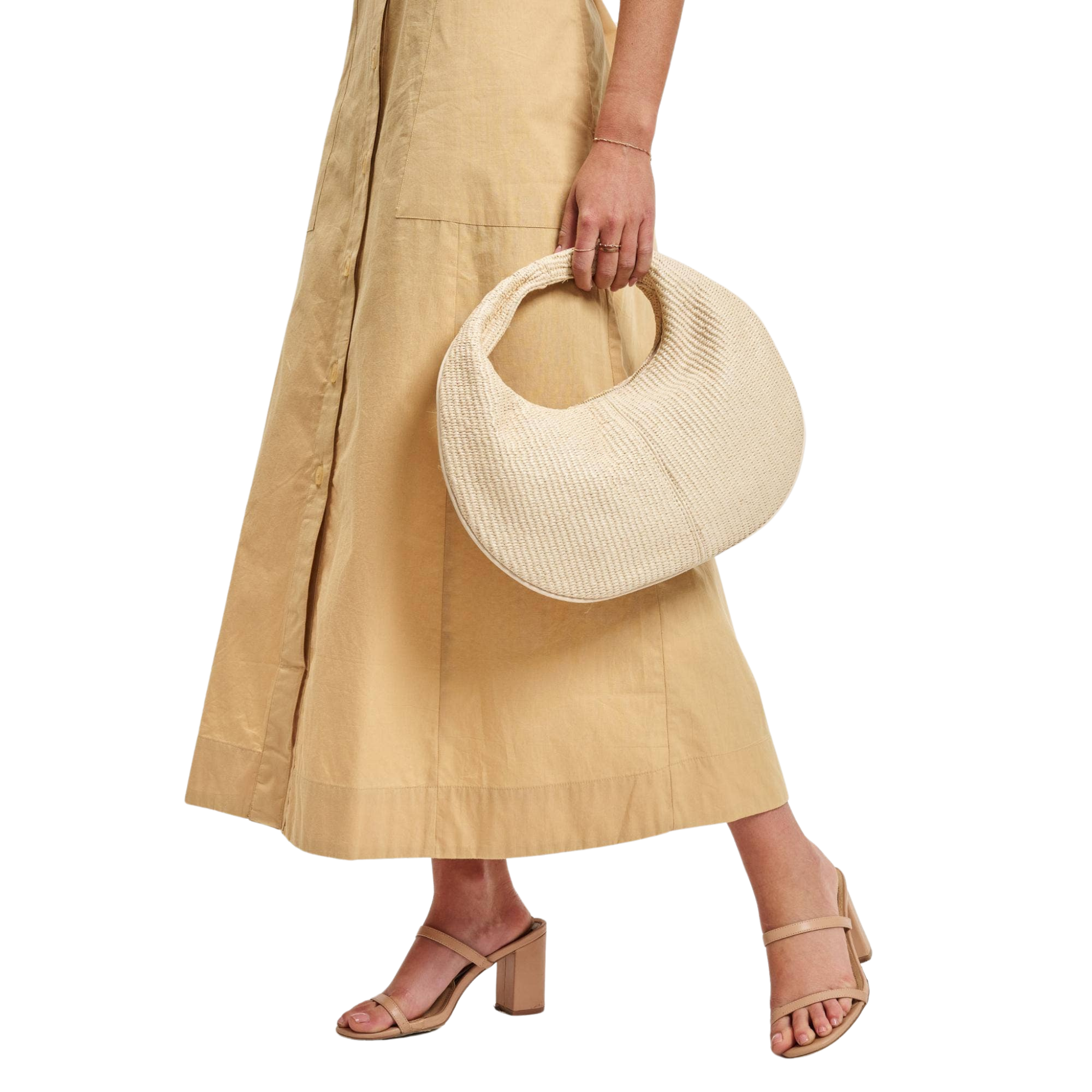 Farrah Straw Hobo | Cream