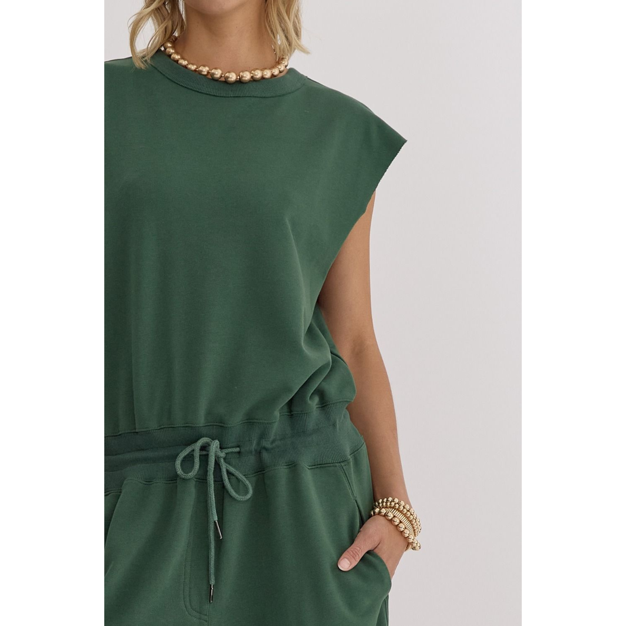 Sleeveless Jumpsuit | Olive