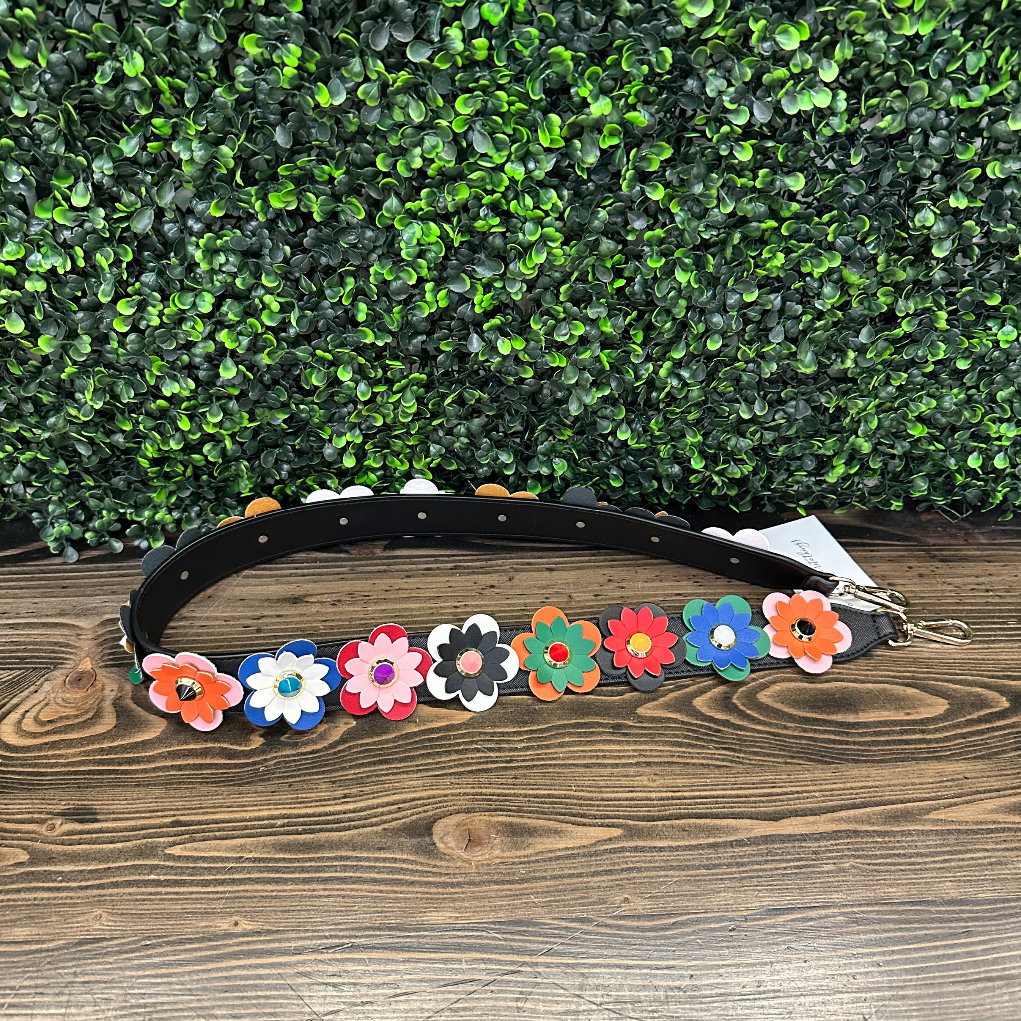 Flower Multi Colored Handbag Strap