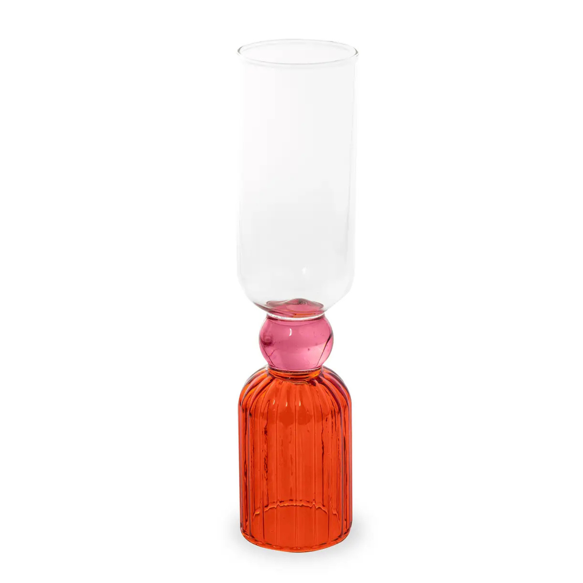 Tipsy Turvy Bar Glass | Pink & Red