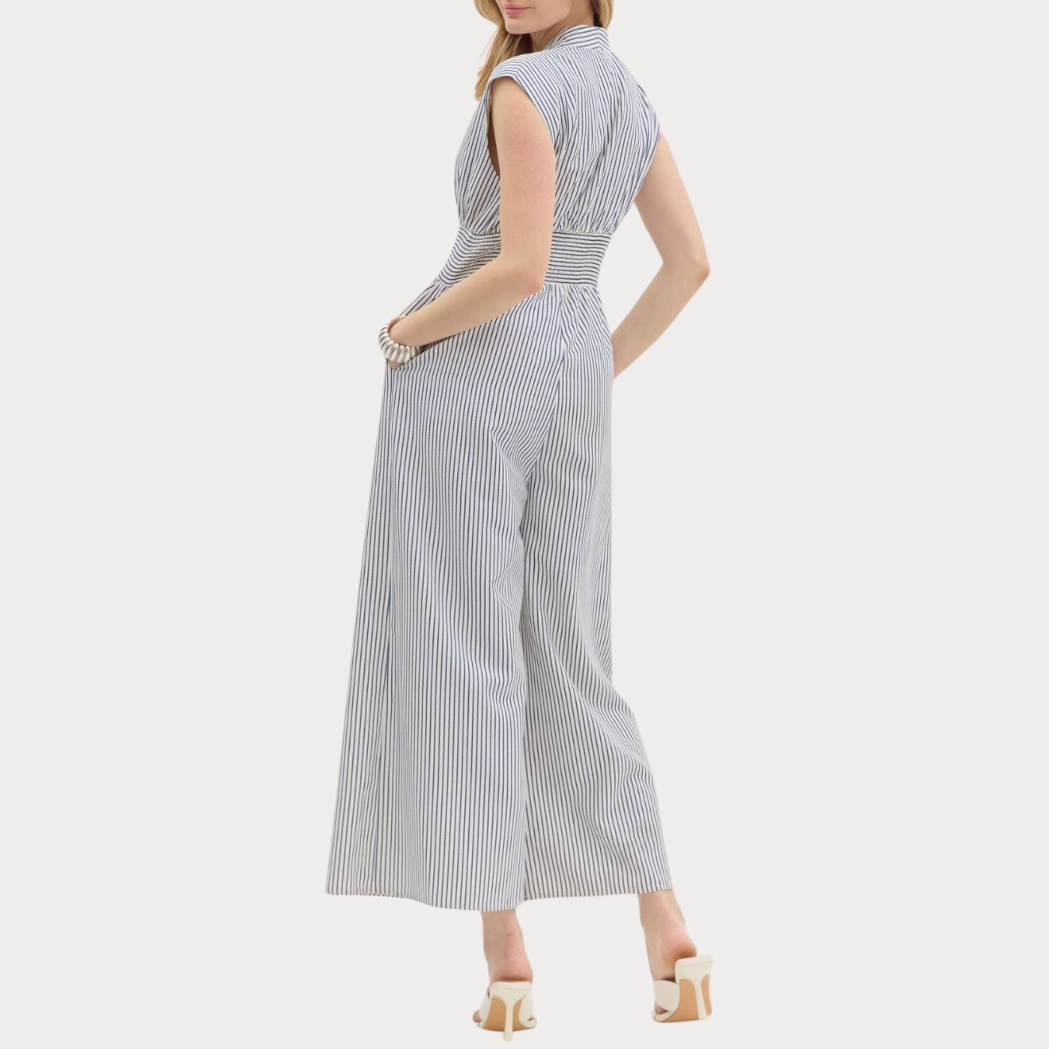 Coastal Stripes Sleeveless Jumpsuit