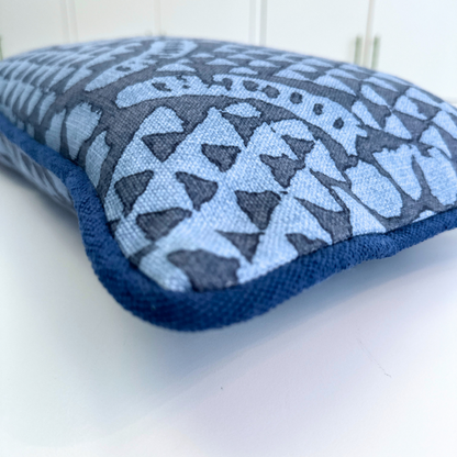 Navy Pattern Pillow | 22"x11"