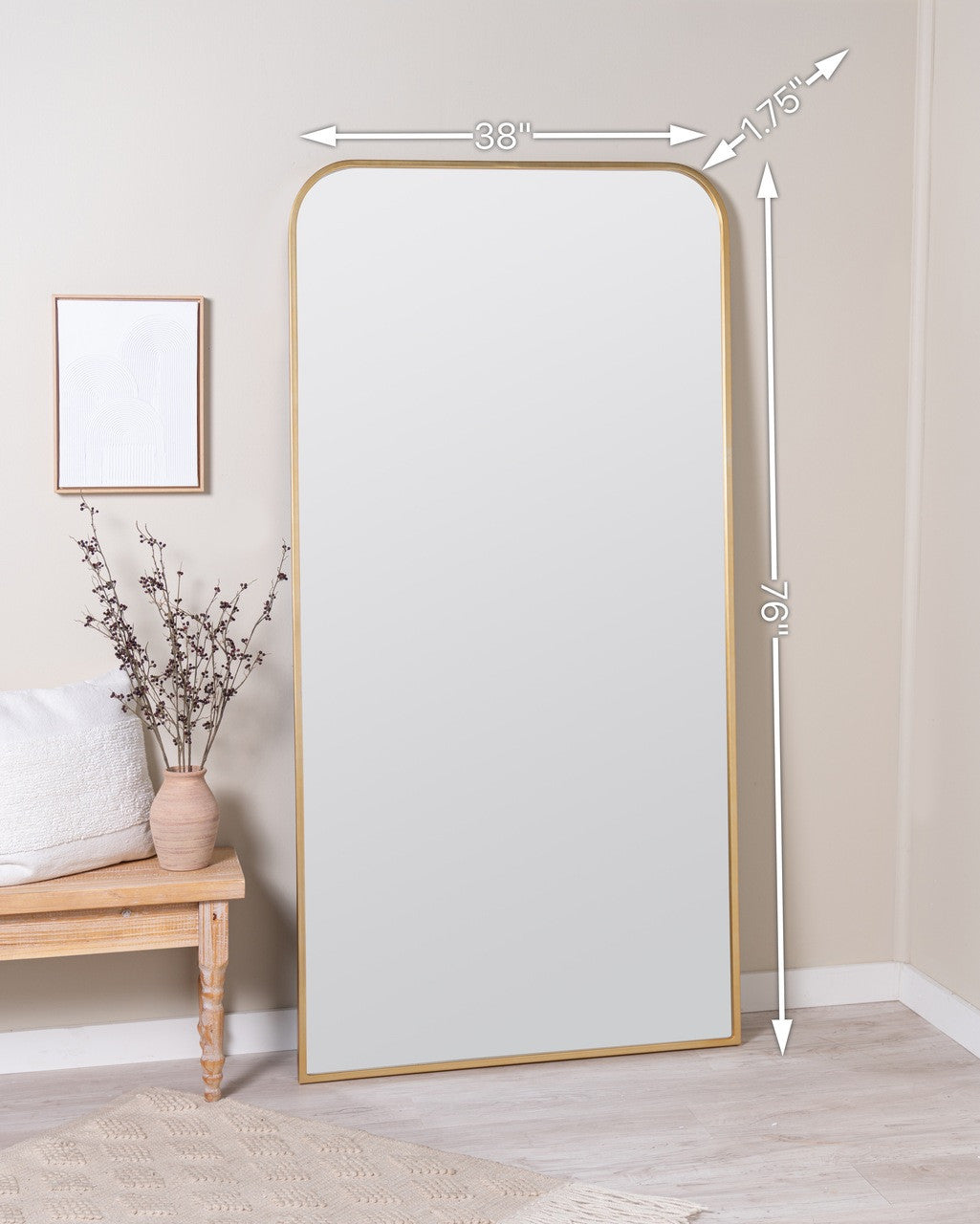 Amberly Gold Floor Mirror