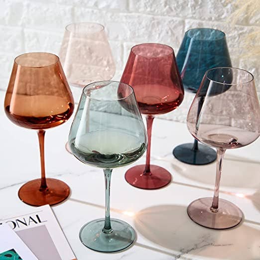 Colored Crystal Wine Glass (6 Color Options)