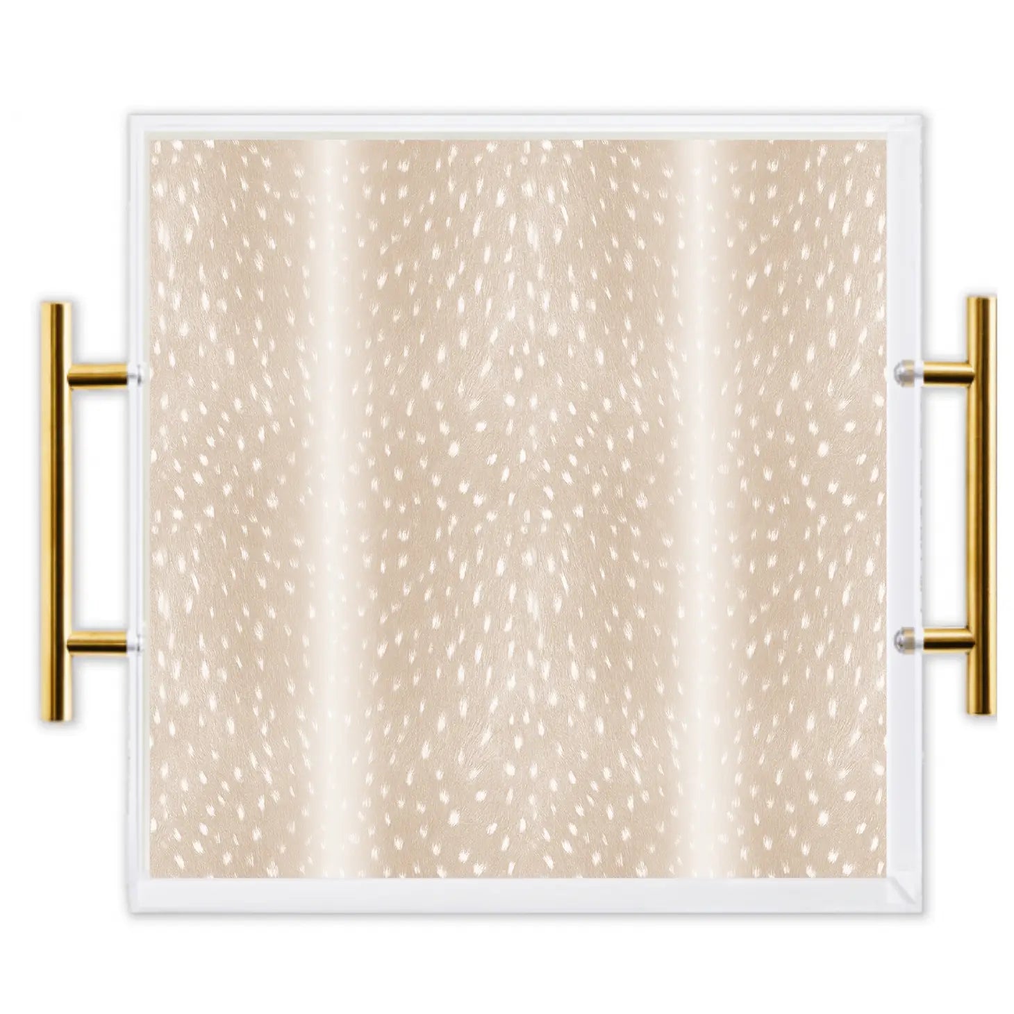 Fawn Print Tray With Gold Handles