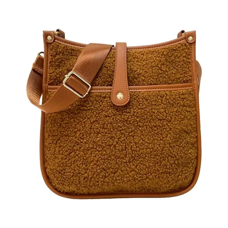 Sherpa Crossbody Bag - Brown