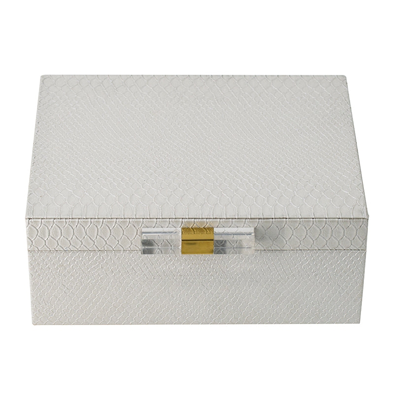 White Snakeskin Pattern Box | 2 Sizes