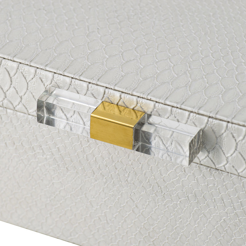 White Snakeskin Pattern Box | 2 Sizes