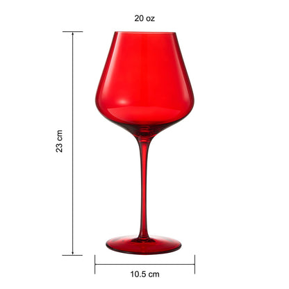 Colored Crystal Wine Glass | Red