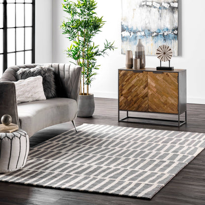 Hand Tufted Lemuel Area Rug: Black / Rectangle / 9' 6" x 13' 6"