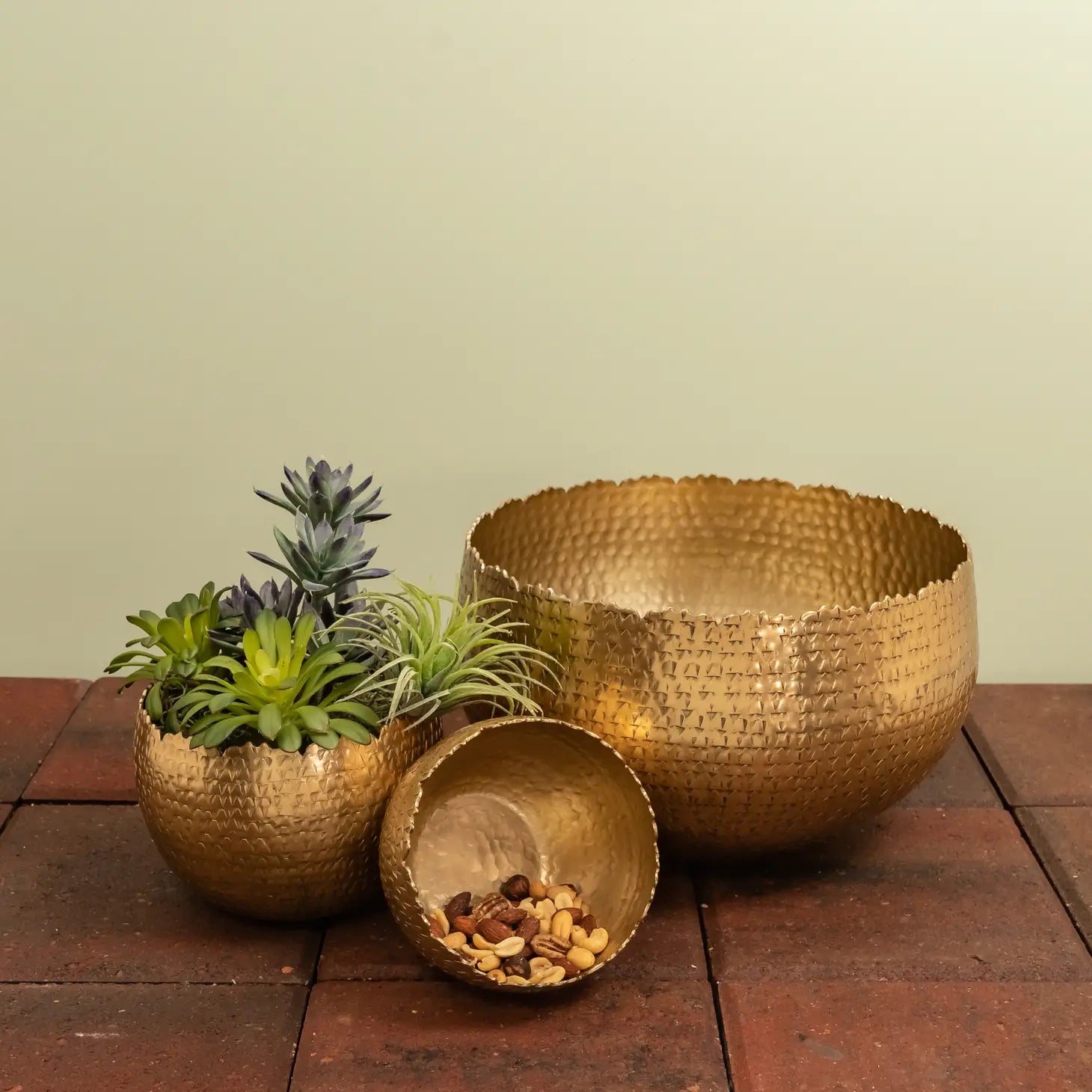 Gilded Hammered Bowl (3 Size Options)