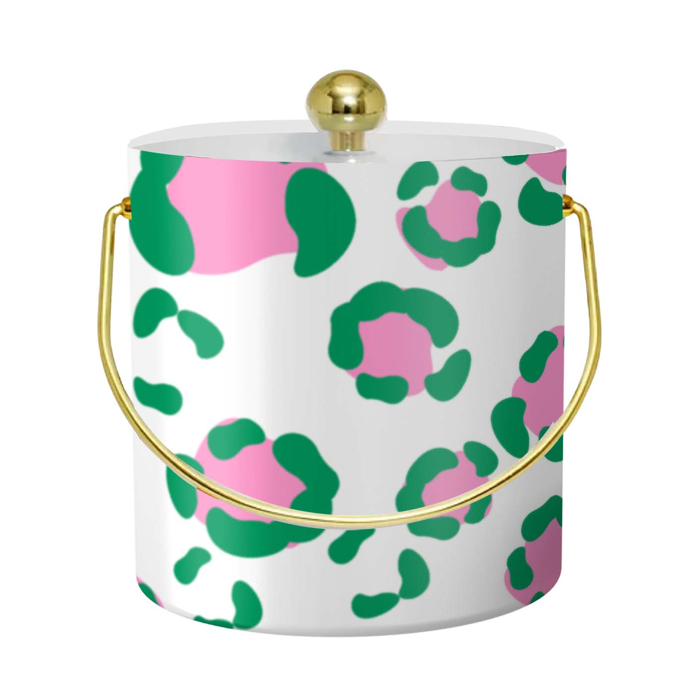 Green and Pink Leopard Ice Bucket