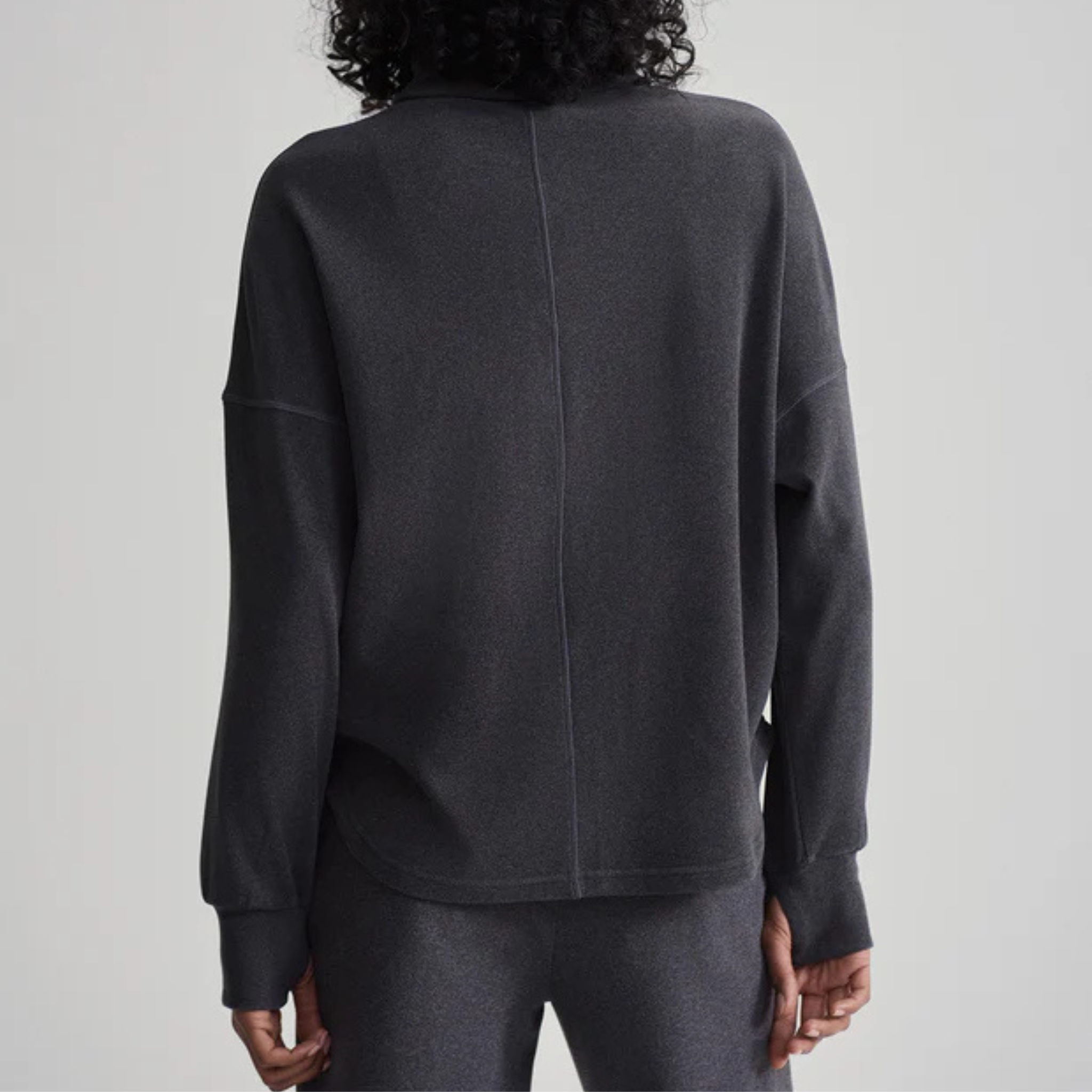 Rainer Roll Neck Jumper | Black Marl