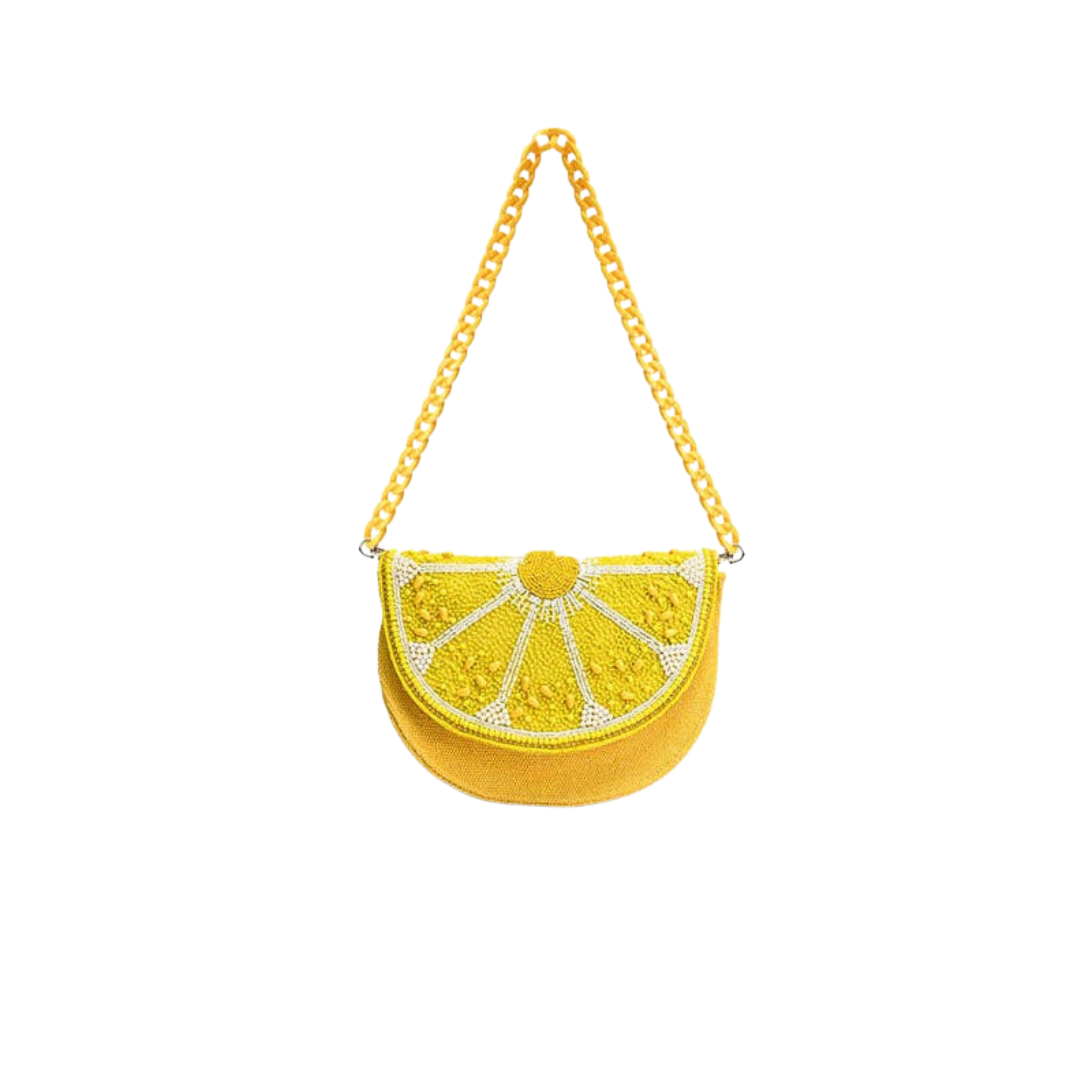 Couture Crescent Lemon Shoulder Bag