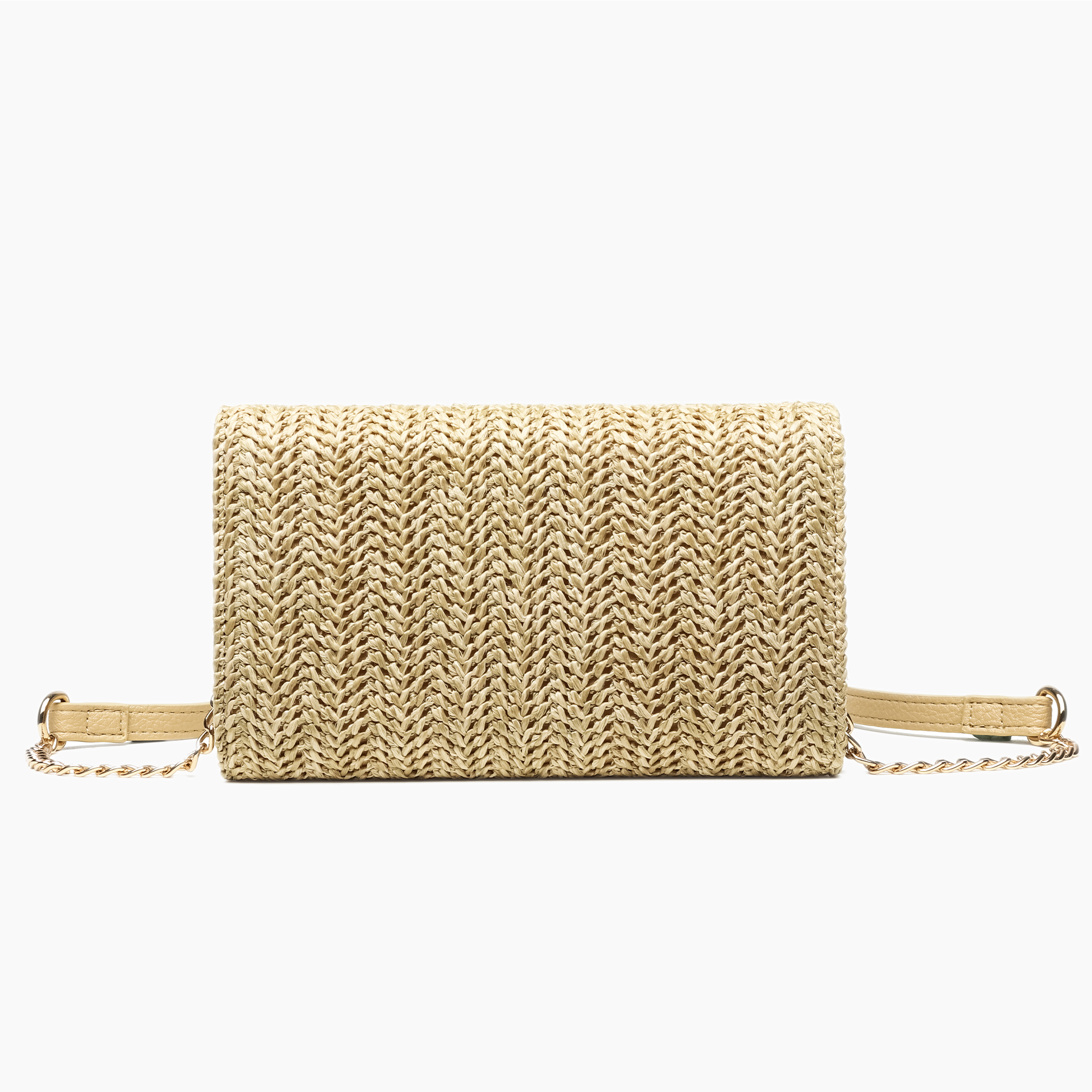 Bonnie Straw Wallet Crossbody Purse - Beige