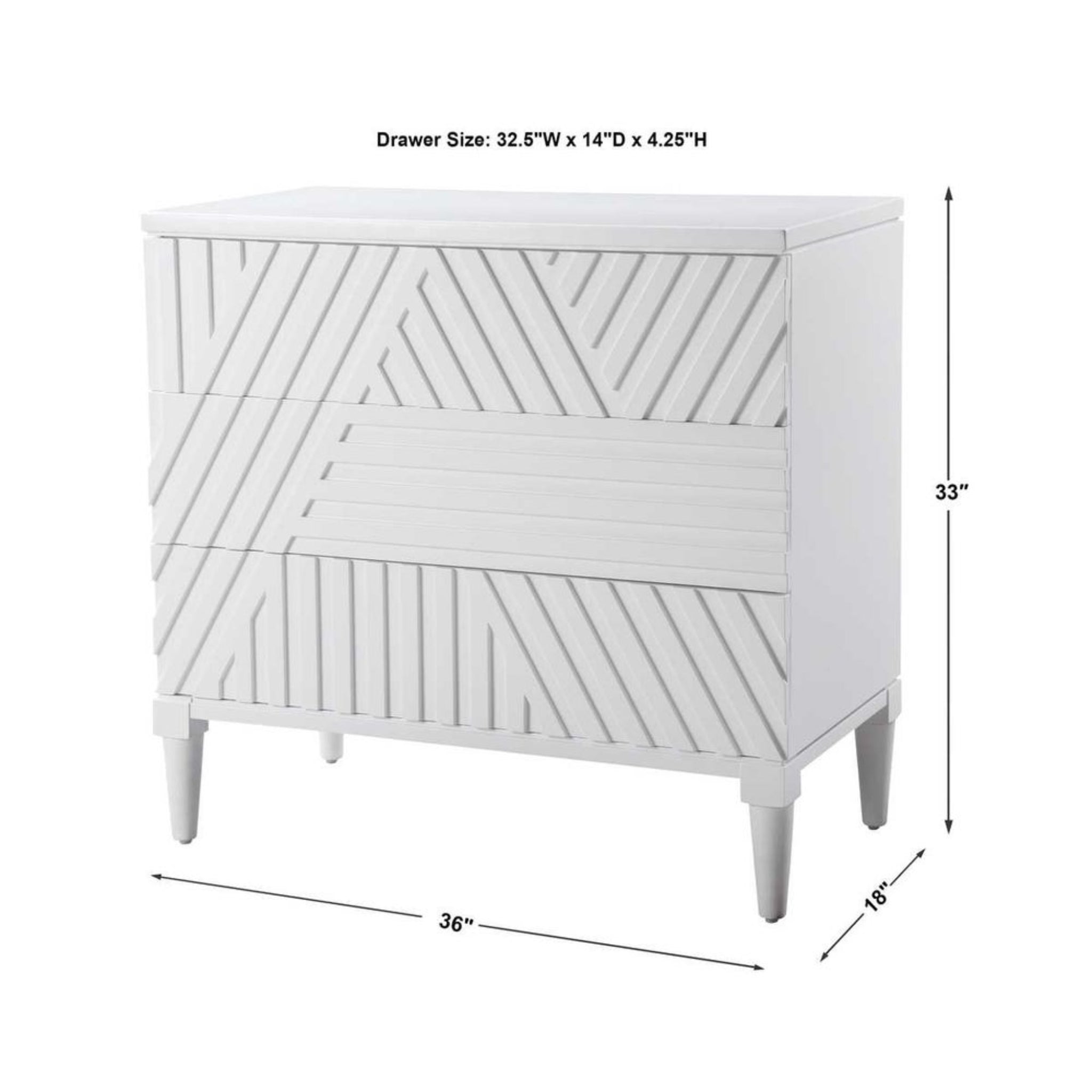 Colby 3 Drawer Chest | White