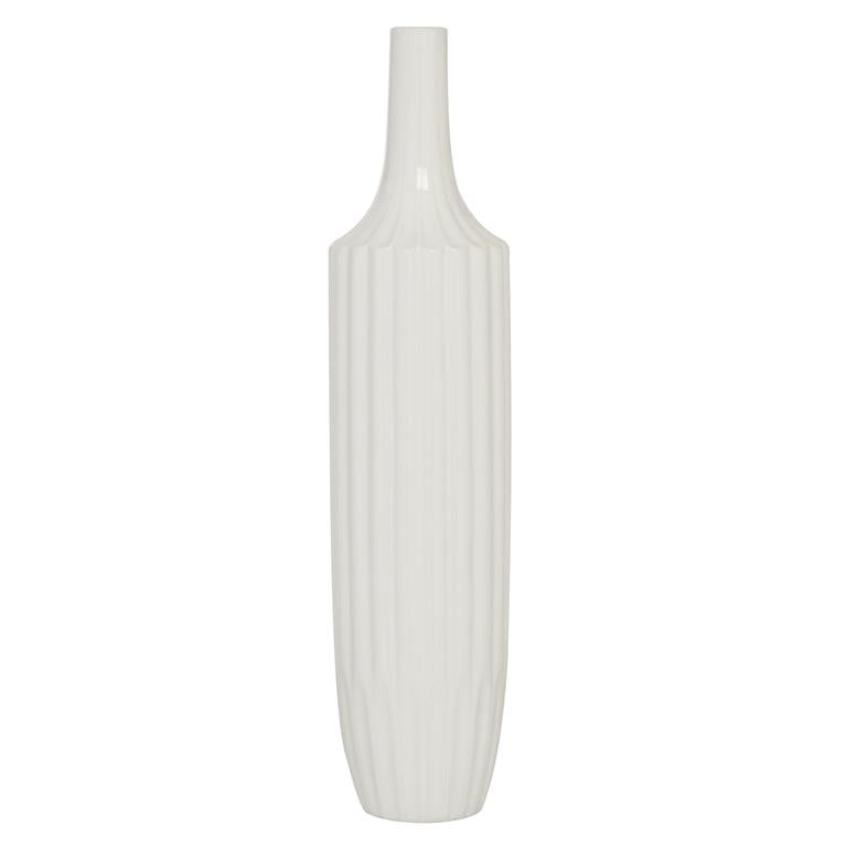 White Ceramic Stripe Vase