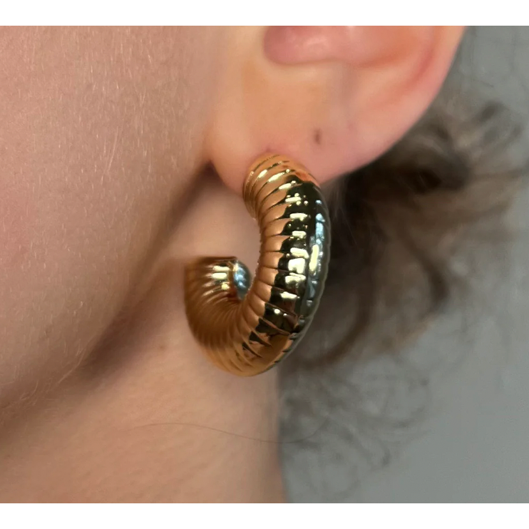 Ripple Hoop Earrings