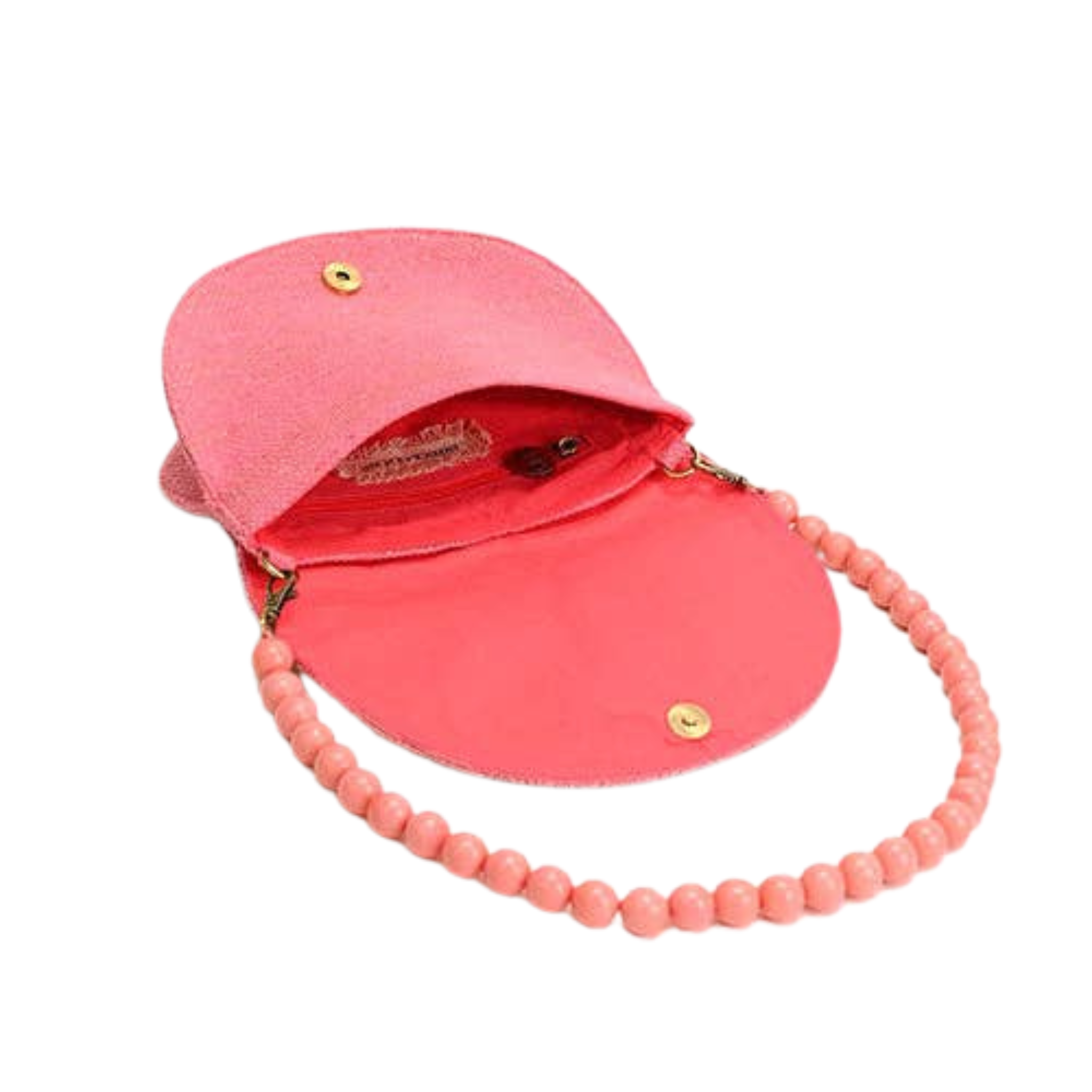 Cresent Pink Lemon Embellished Shoulder Bag