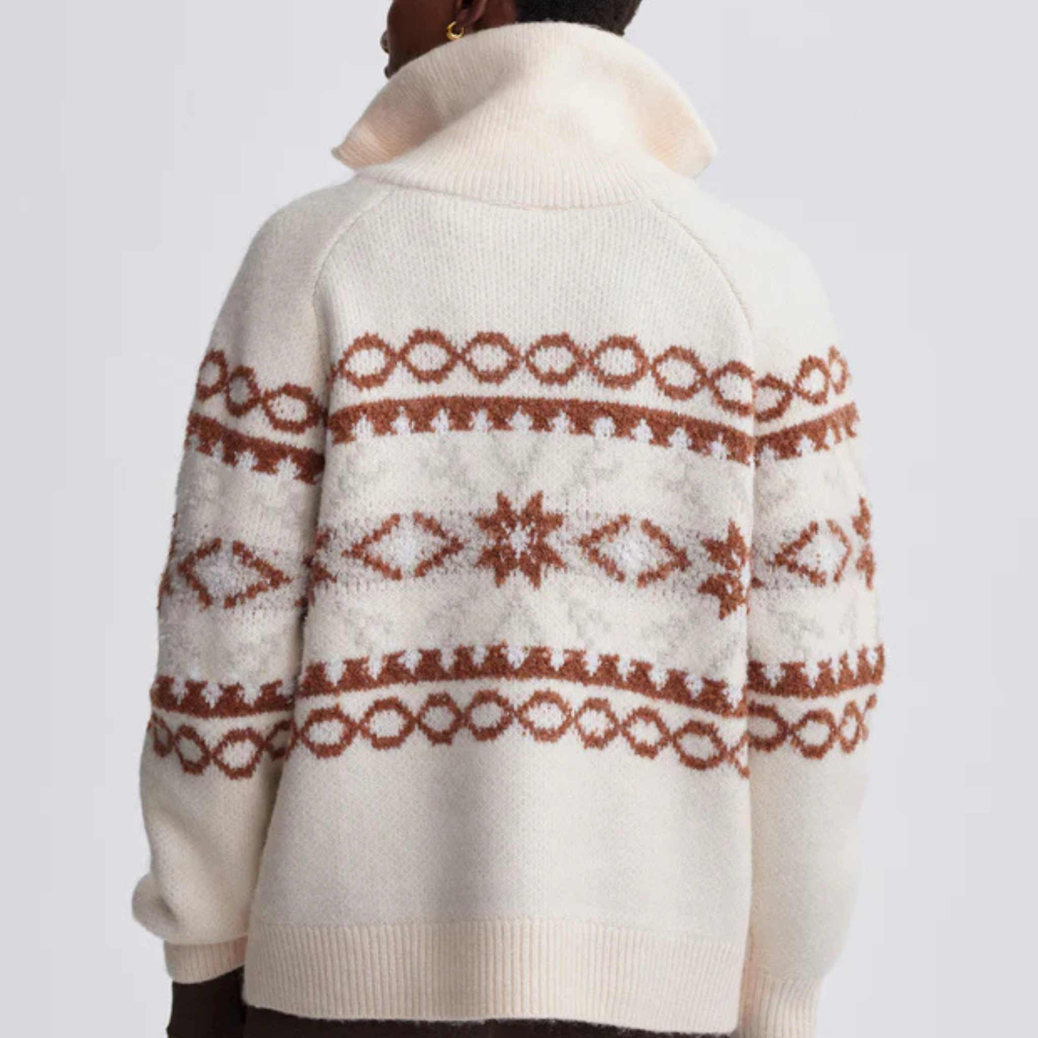 Cai Fairisle Half Zip Sweater | Whitecap Grey