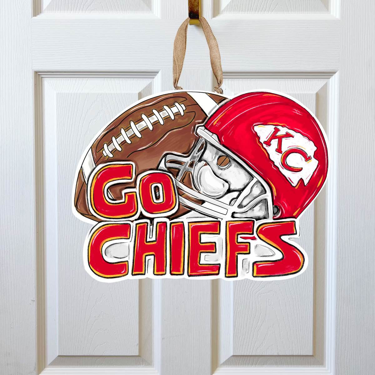 Go Chiefs Door Hanger | Kansas City Football Champs NFL