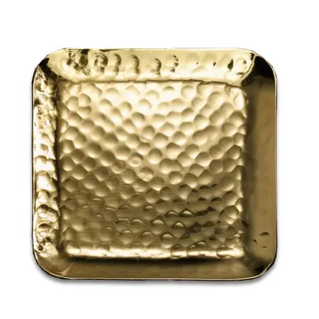 Gilded Square Hammered Tray - 6"