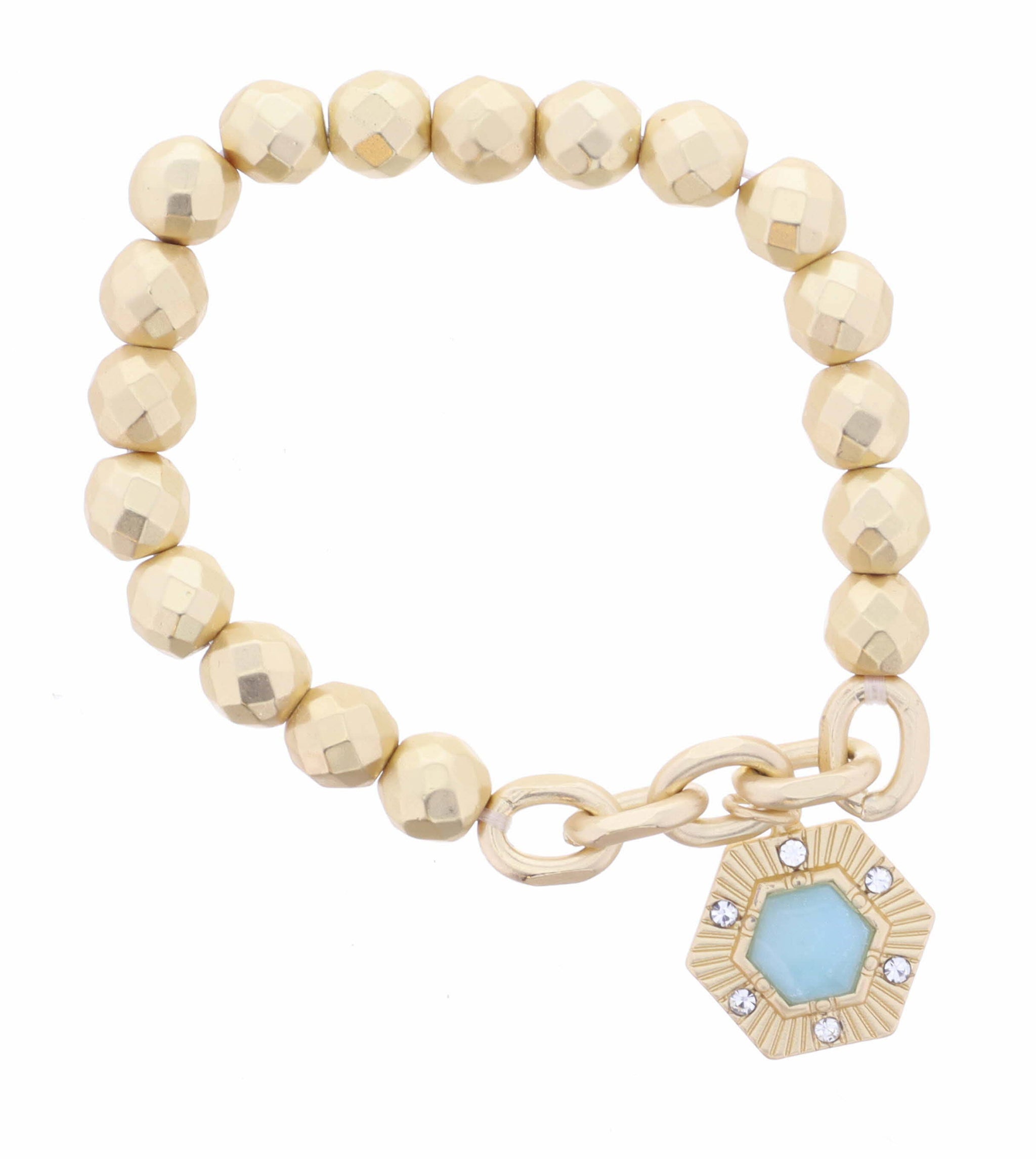 Amazonite Hexagon Center Link Bracelet