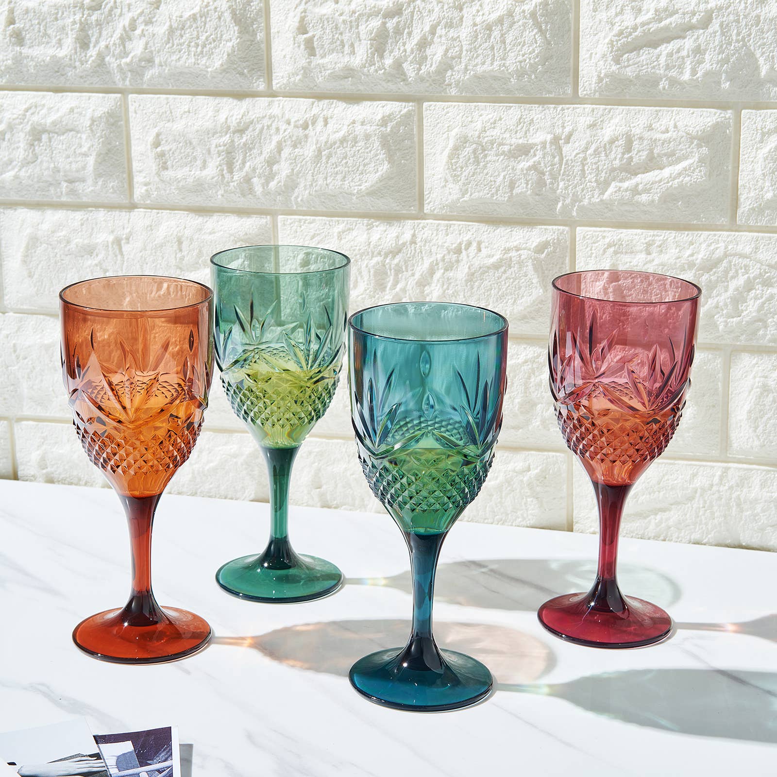 Unbreakable Acrylic Colored Wine Glasses