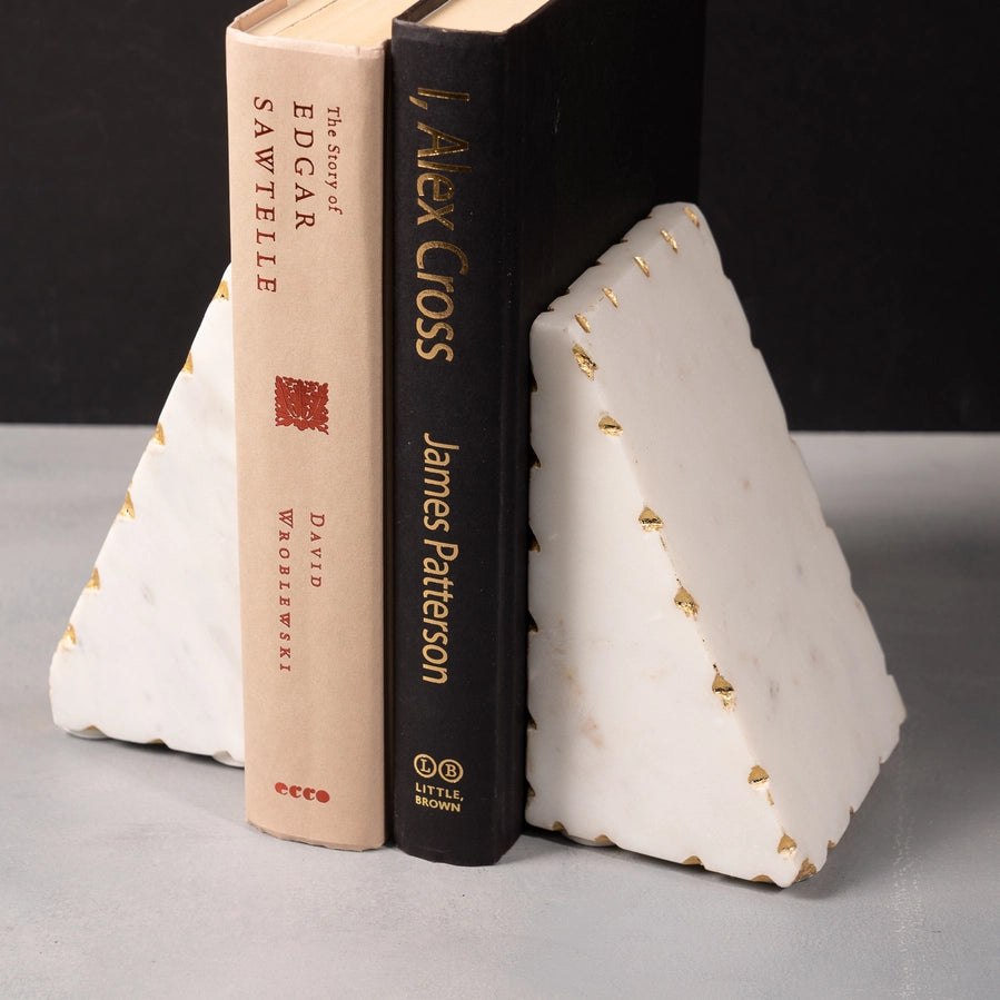 Gold Border Triangle Bookends