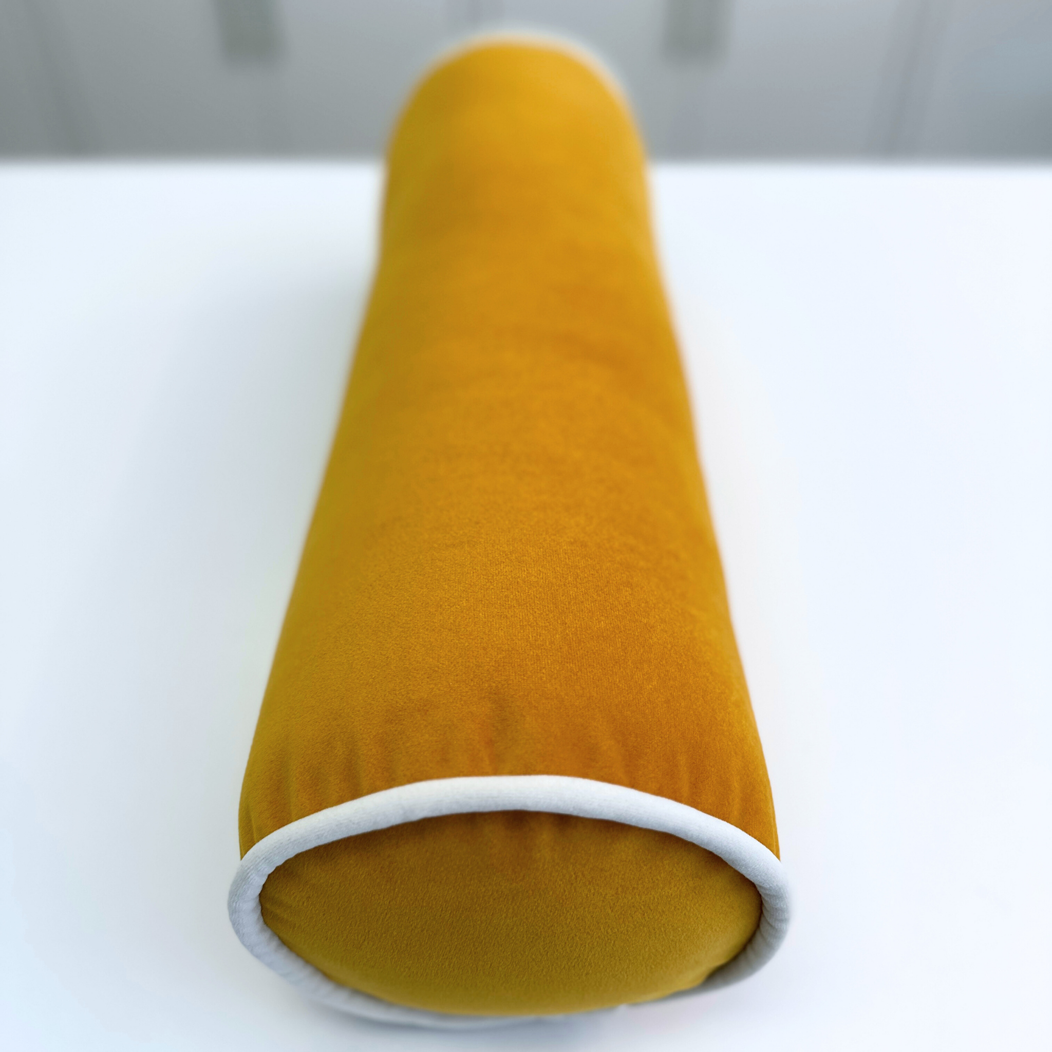 Mustard Posh Roll Pillow | 21"x7"