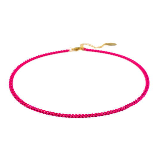 Enamel Mini Curb Chain Necklace (6 Color Options)