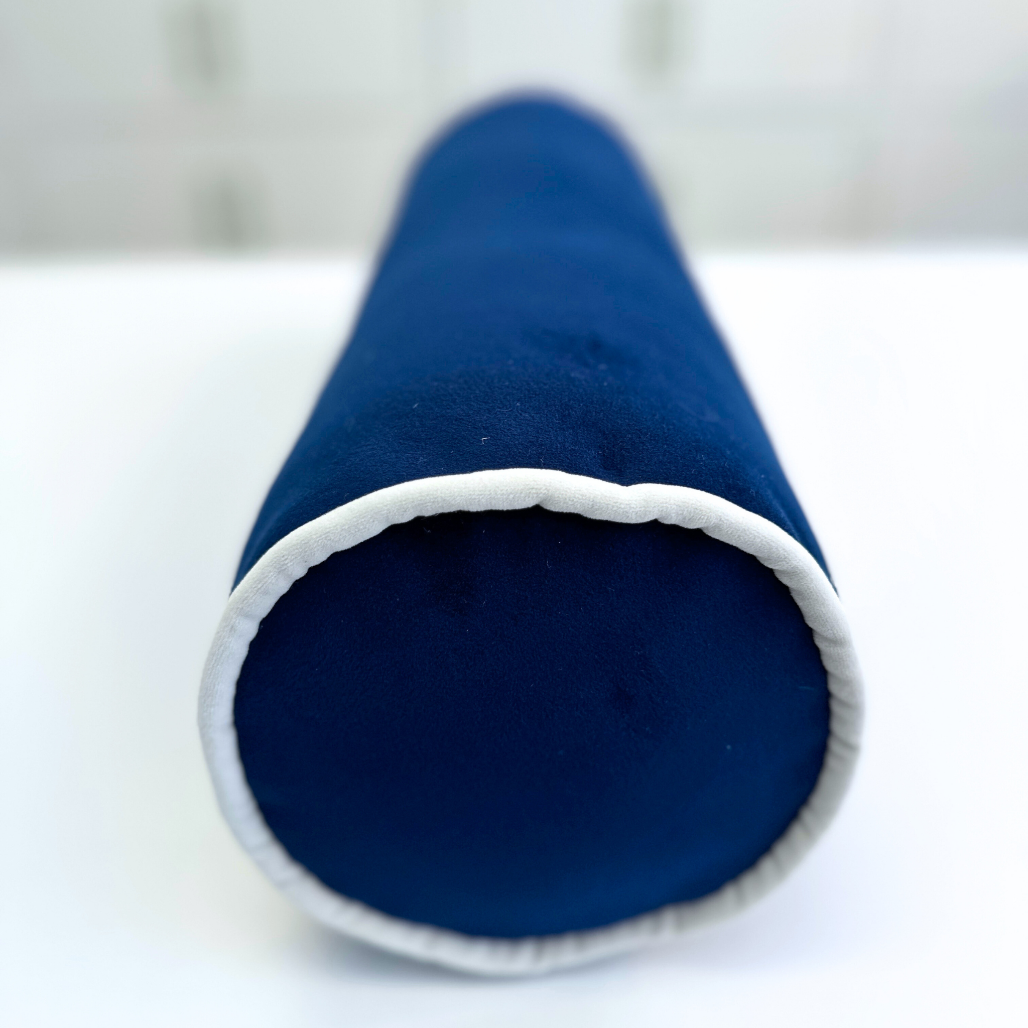 Navy Posh Roll Pillow | 21"x7"