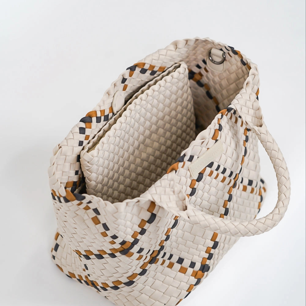 Bone & Camel Woven Tote