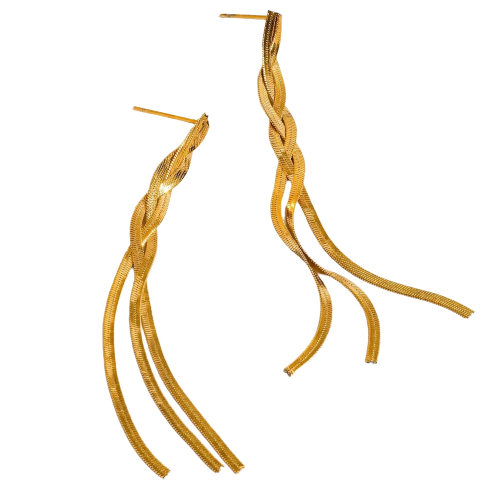 Zed 18K Gold Braided Tassel Earring