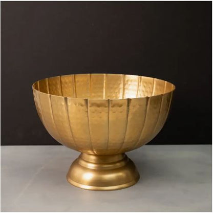 Gold Hammered Pedestal Bowl