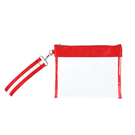 Red & White Wristlet Cosmetic Bag