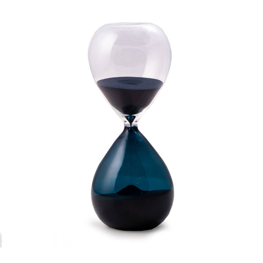 60 Minute Blue Color Block Sand Timer with Blue Sand