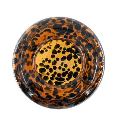Brown & Amber Glass Vase - 8x8''