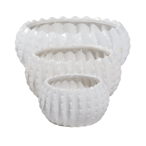 White Ceramic Indoor/Outdoor Planter (3 Size Options)