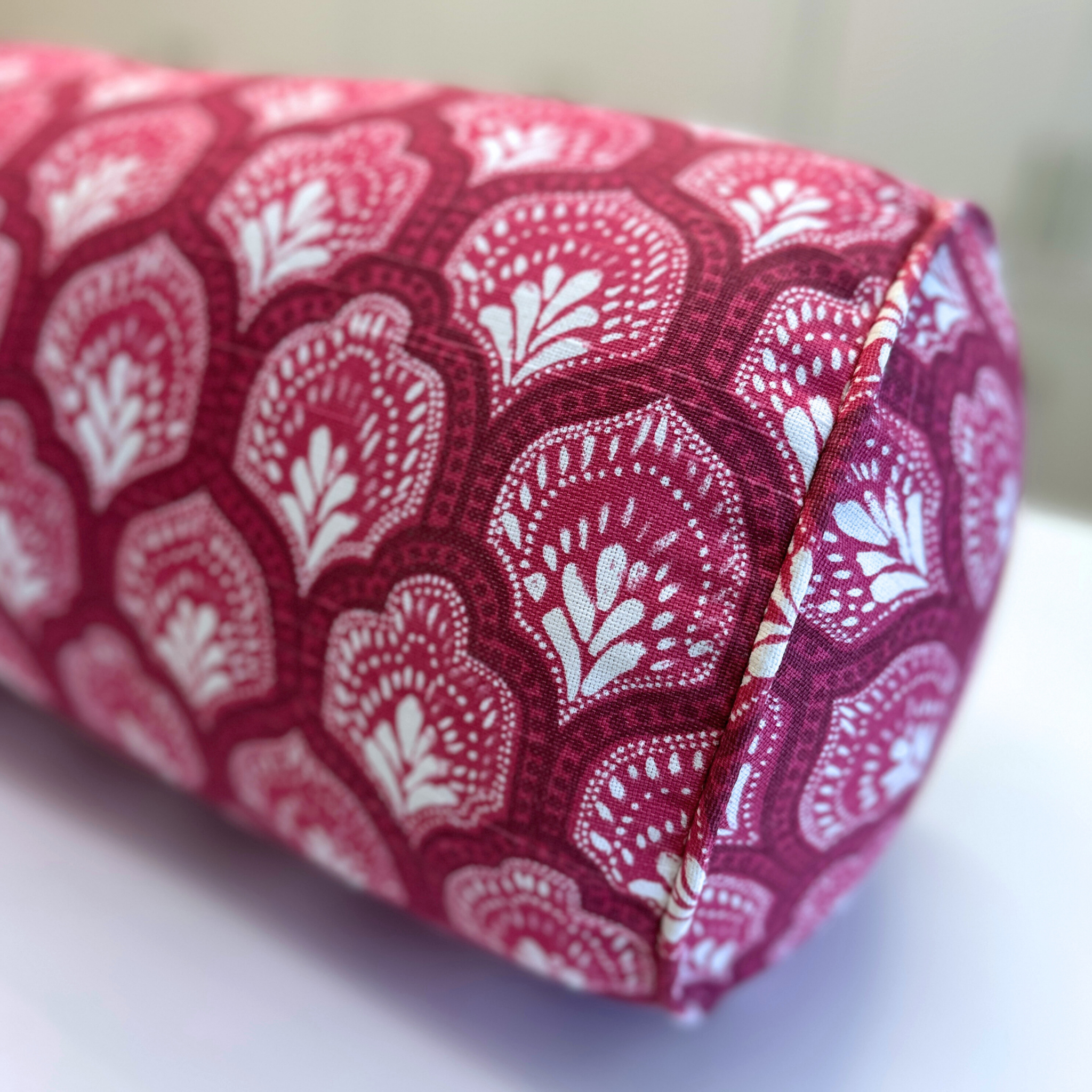 Pink Pattern Queen Bolster Pillow | 38"x9.5"