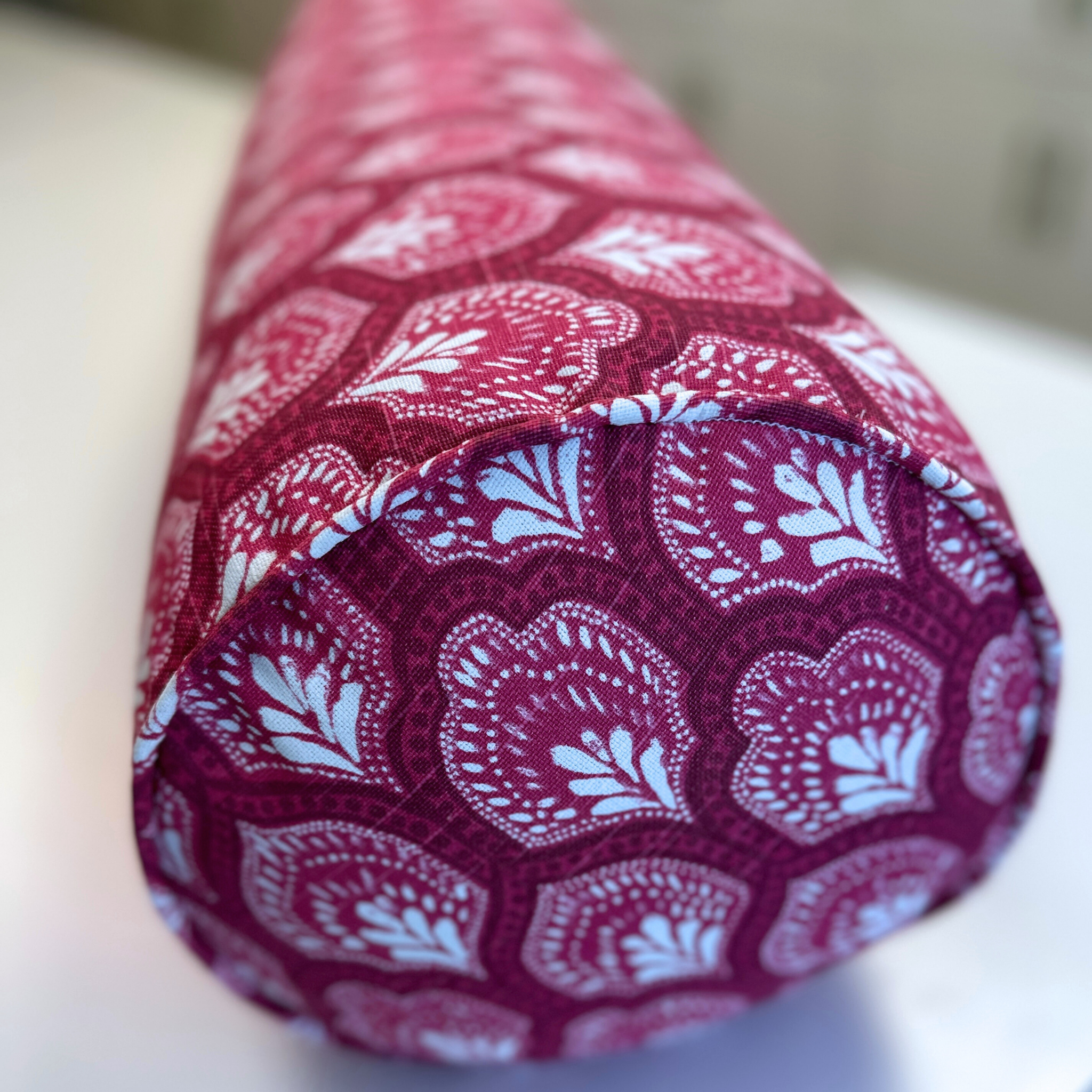 Pink Pattern Queen Bolster Pillow | 38"x9.5"