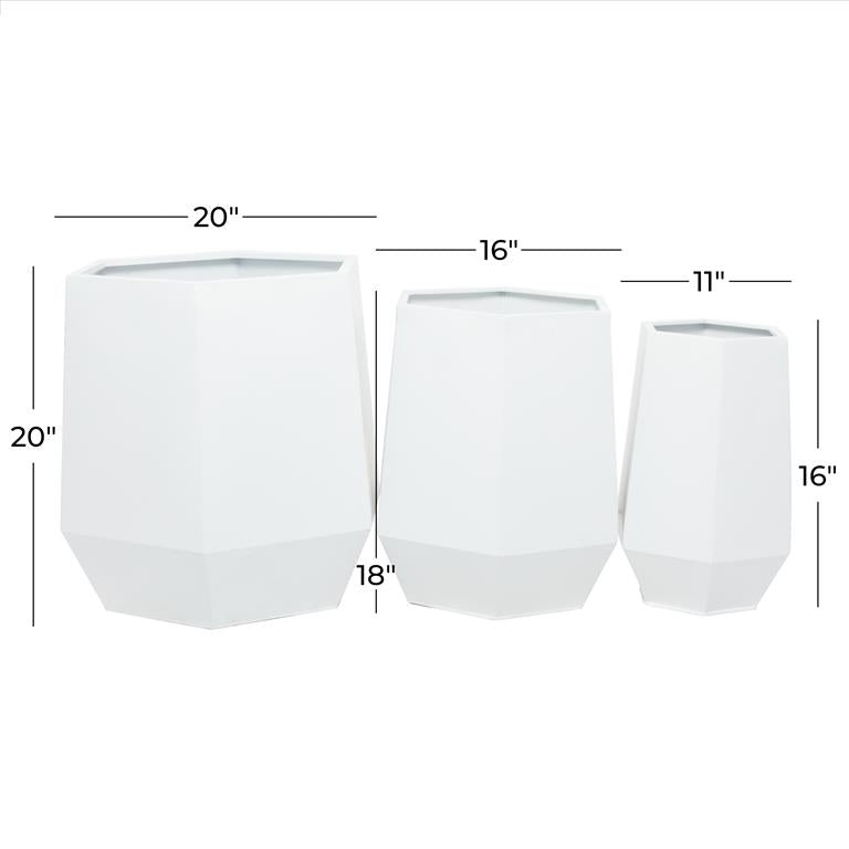 White Metal Planter (3 sizes)