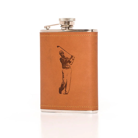 Gold Leather Flask